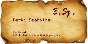 Berki Szabolcs névjegykártya